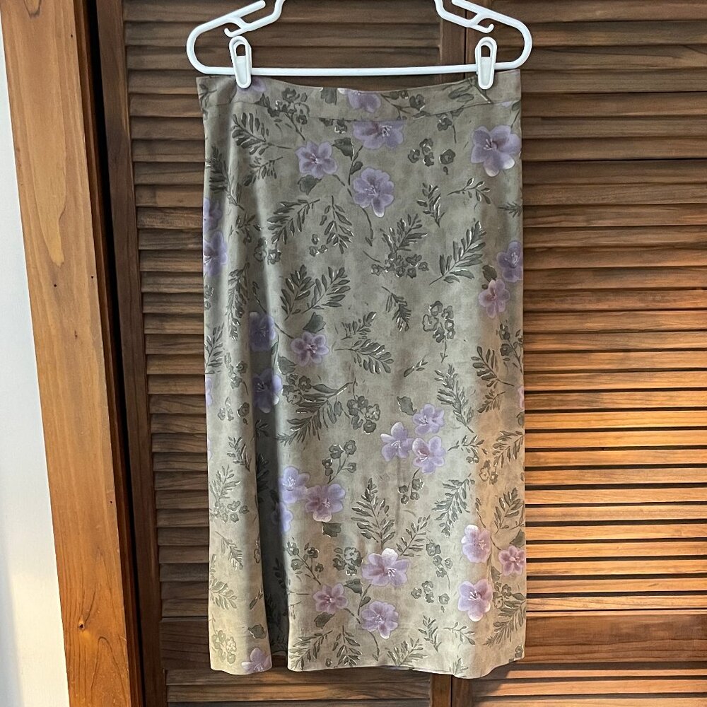 Sag Harbor Floral Rayon Skirt (L)